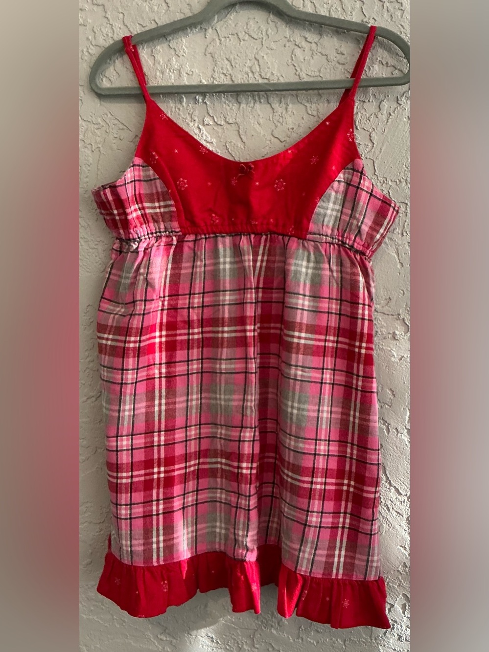 Joe Boxer Pink and Red Plaid Cotton Nightdress